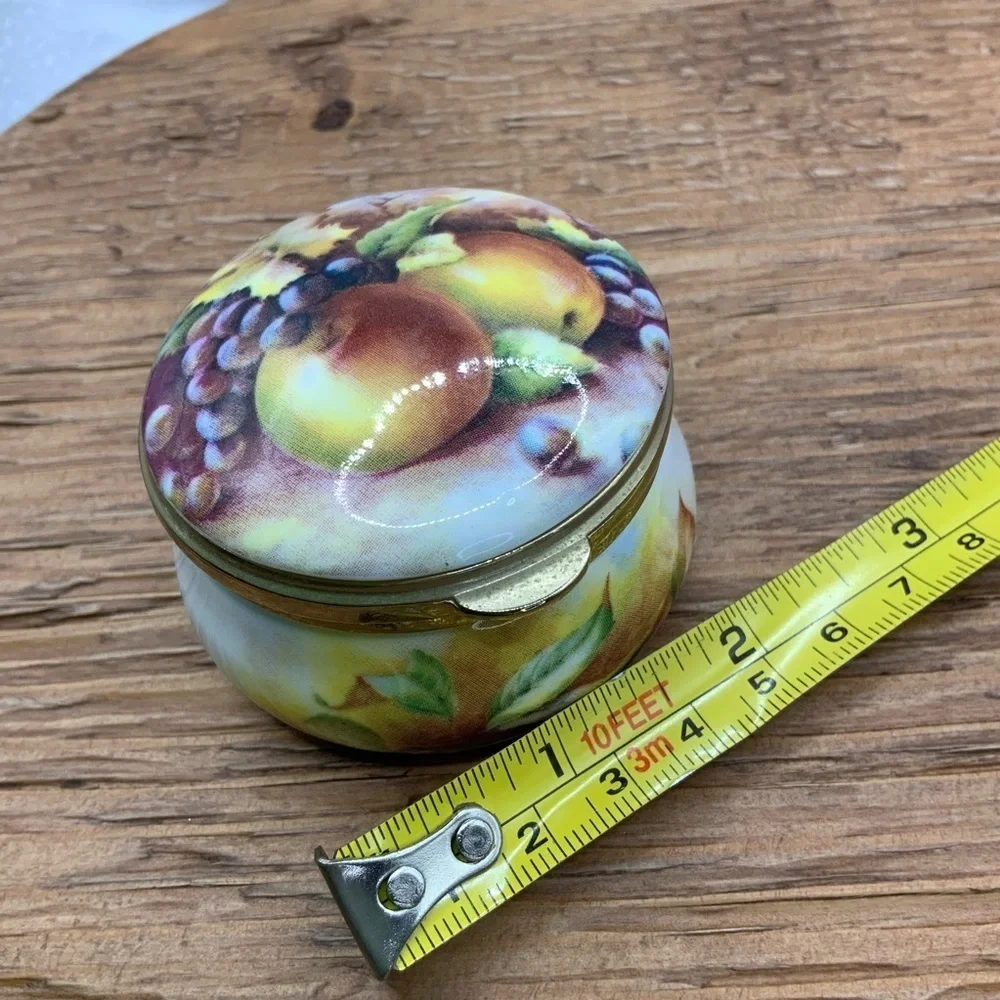 Ayshford Staffordshire Vintage Fine Bone China Autumn Fruit Design Trinket Box
